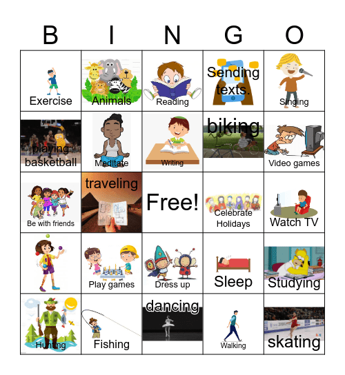 Hobbies Bingo Card