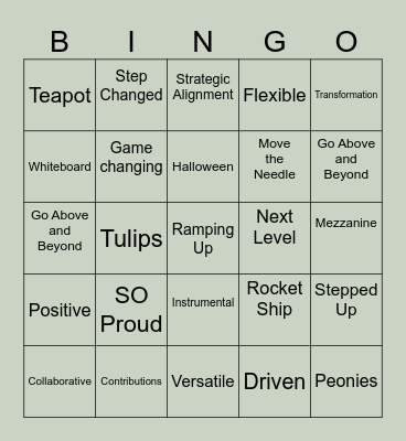 Bloom and Wild Promo Bingo Card