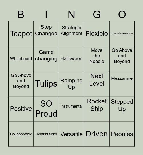 Bloom and Wild Promo Bingo Card