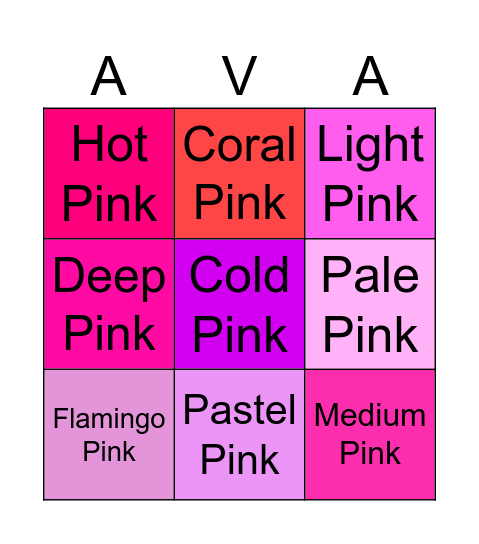 Ava Pink Cairns 🩷 & Bingo Card