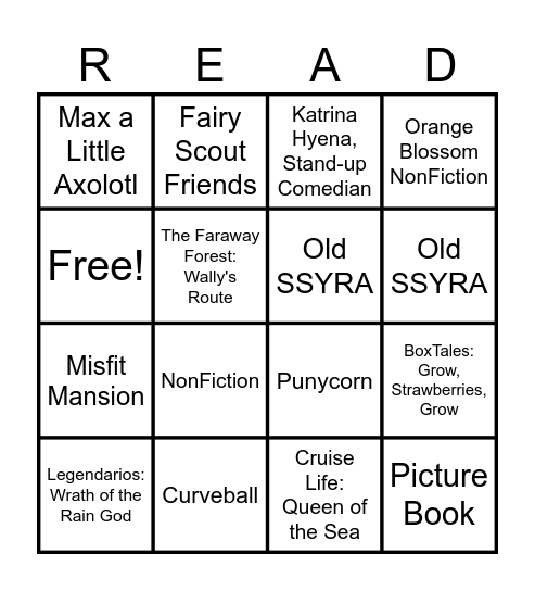 SSYRA 26-27 LIST 2 Bingo Card