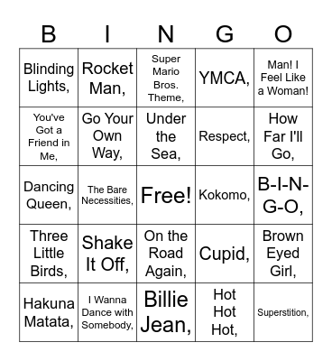 SNL Mother Son Bingo Card