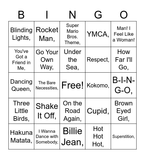 SNL Mother Son Bingo Card