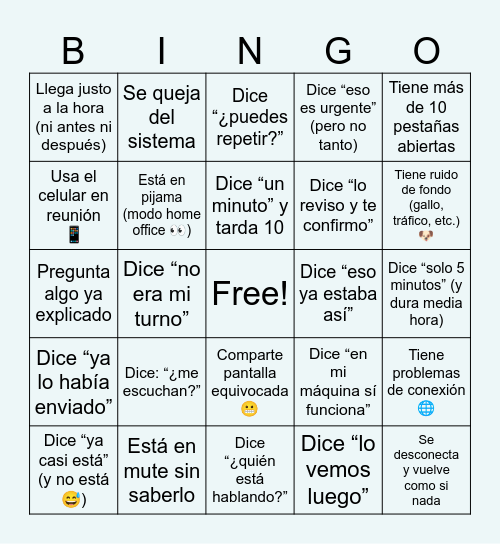 BINGO SAP Bingo Card