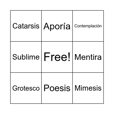 Bingo filosófico Bingo Card