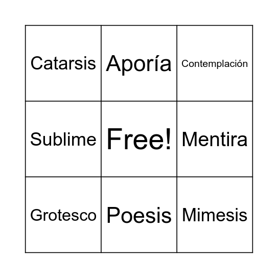 Bingo filosófico Bingo Card
