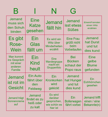 Bingo für die Maiwanderung Bingo Card