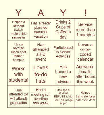 EOY Advisor Bingo Card