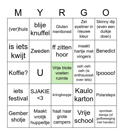 Myrthe Bingo Card