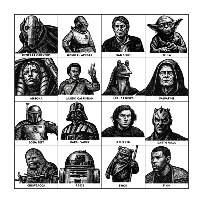 Star Wars Bingo Card