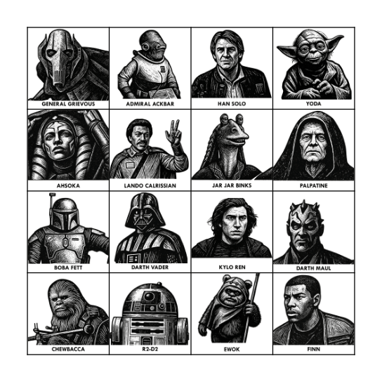 Star Wars Bingo Card