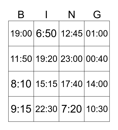 LA HORA Bingo Card