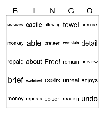 6.3 Bingo Card