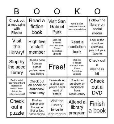 Unearth a Story! 2026 Adult Summer Reading Program Bingo Card