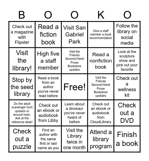 Unearth a Story! 2026 Adult Summer Reading Program Bingo Card