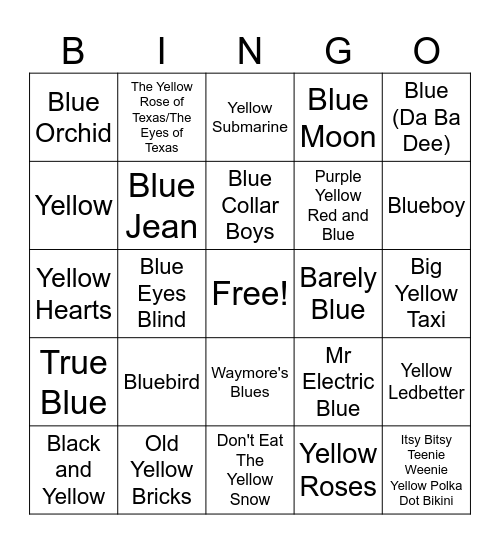 Doggy Vision Bingo Card