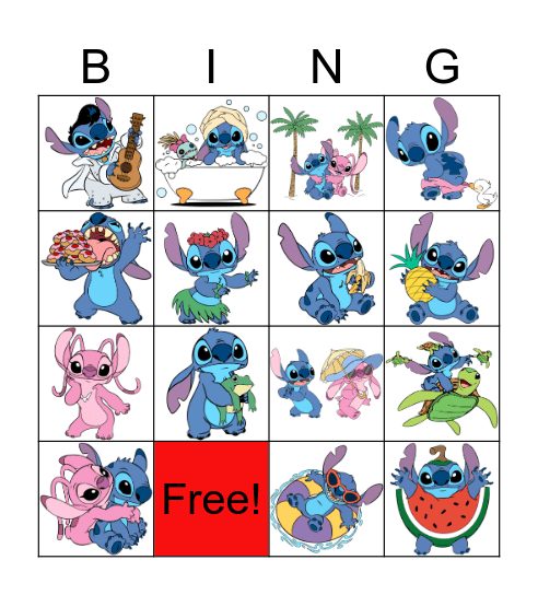 Stitch BINGO Card