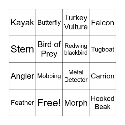 Freighter Bingo Card