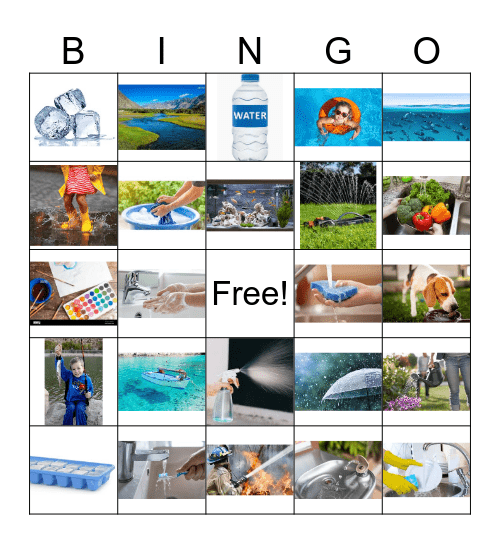 Creative Curriculum Water Unit Bingo Card