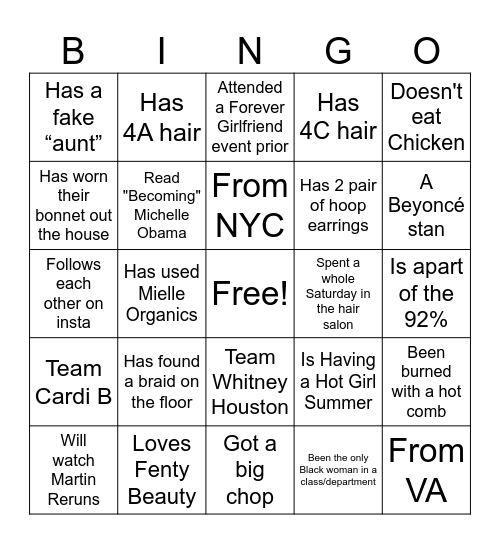 Someone's Muva Brunch Bingo Card