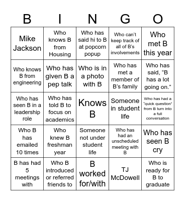 B-NGO Bingo Card
