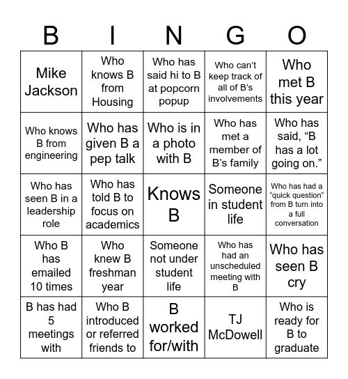 B-NGO Bingo Card