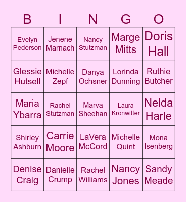 Prelude to Mother's Day Bingo Card