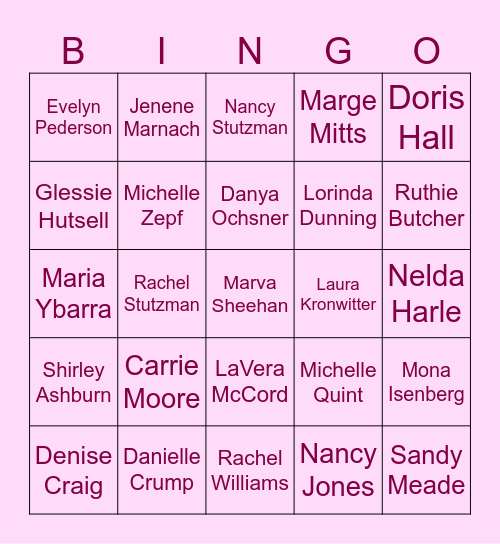 Prelude to Mother's Day Bingo Card