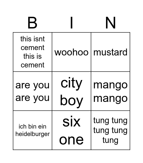jesus bingo Card
