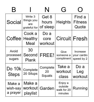 YMCA Bingo (Try to get as many as you can) Bingo Card