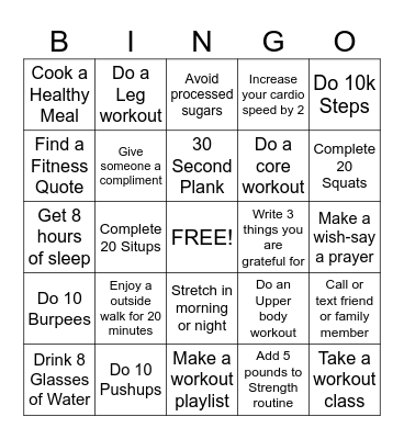 YMCA Bingo (Try to get as many as you can) Bingo Card