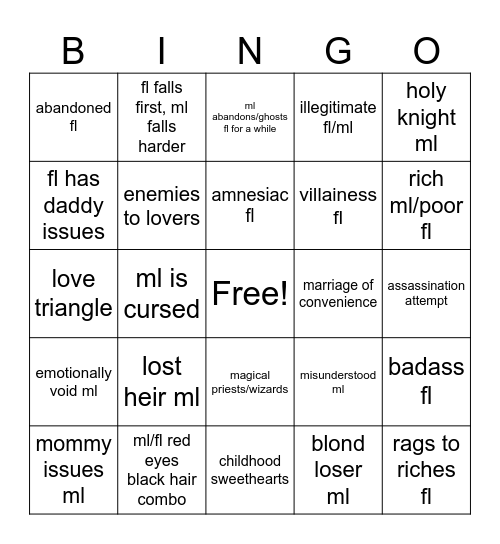 The ultimate fantasy manhwa bingo Card