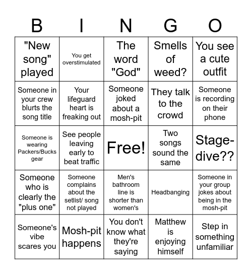 Acacia Strain Bingo Card