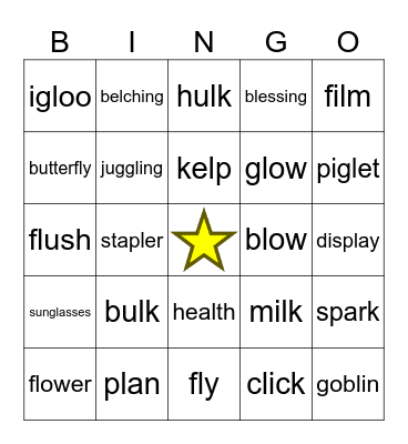 L blends Bingo Card