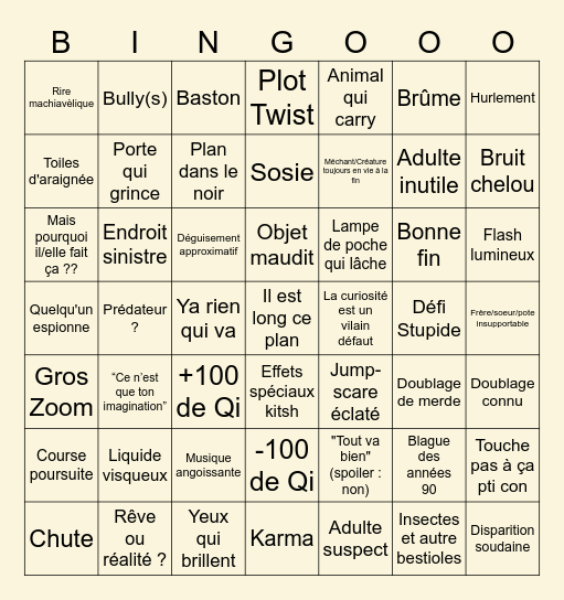 CHAIR DE POULE Bingo Card