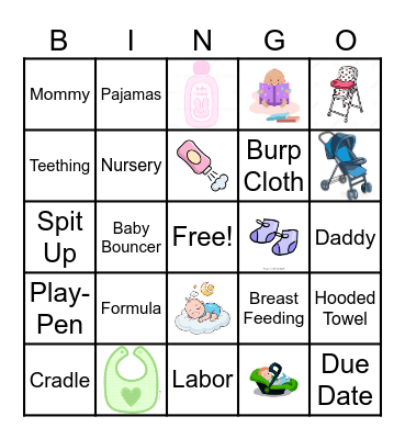 Baby Shower Bingo Card
