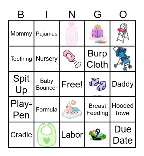Baby Shower Bingo Card