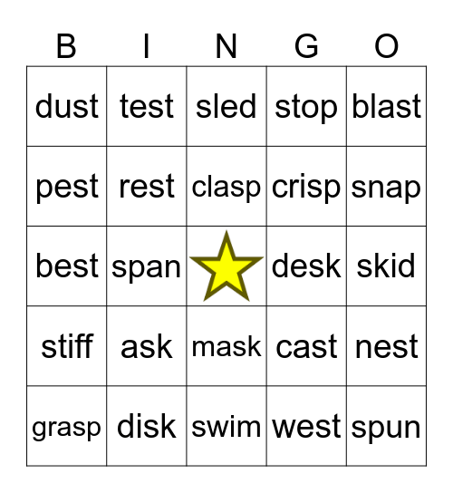 S blends Bingo Card