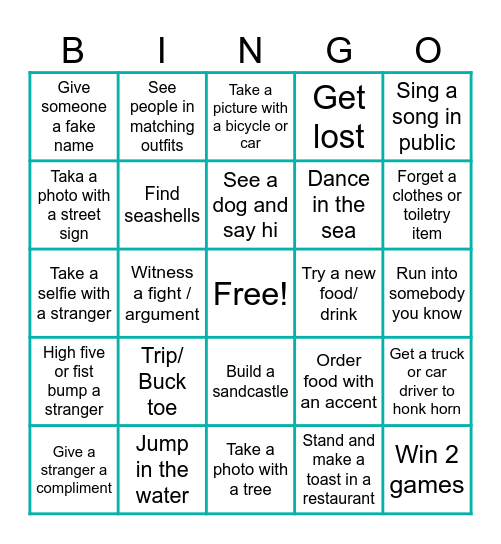 Ocho Rios Girl's Trip Bingo Card
