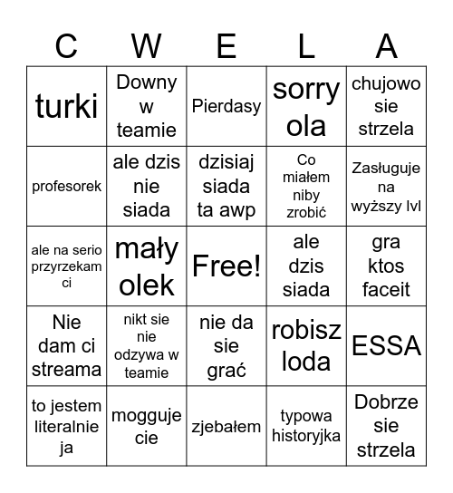 Michałowe bingo Card