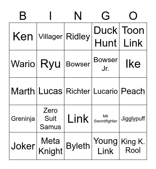 oops Bingo Card