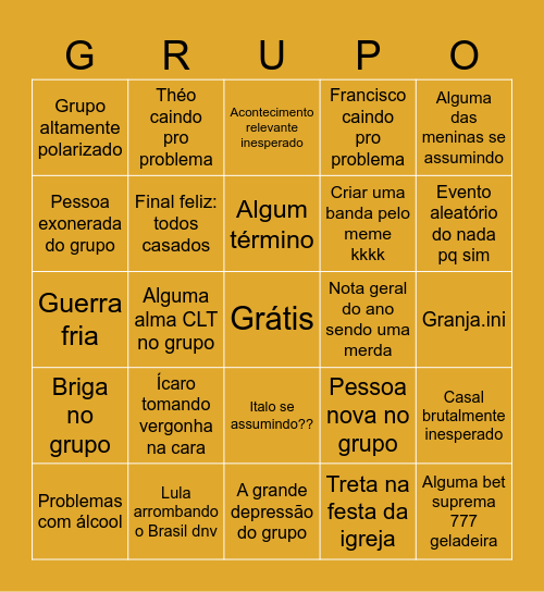 Season Finale 2026 Bingo Card
