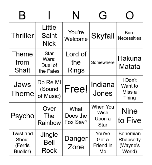 South Singo! Bingo Card
