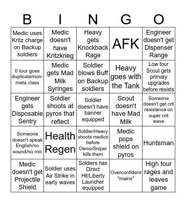 Mann Up 2C BS Bingo Card