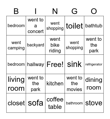 Smart English Bingo Card
