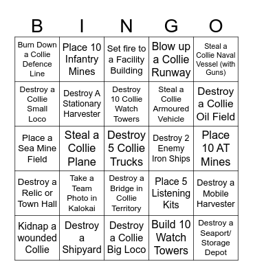 Parti Bingo Card