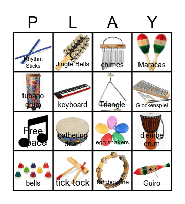 Music Classroom Instruments 2 Bingo Card