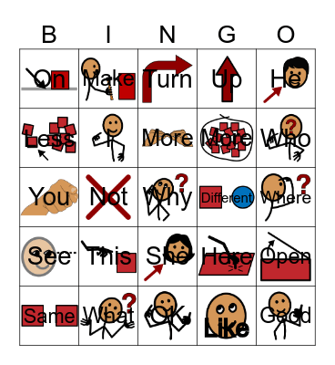 Core Word Bingo Card