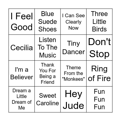 Music Therapy Bingo Card
