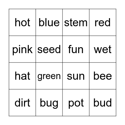 Spring Bingo Card